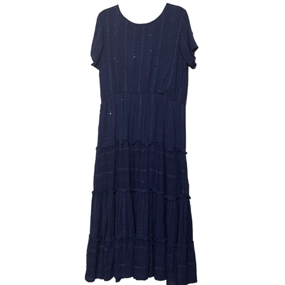 Soft Surroundings NWT Kara Shimmer Cotton Maxi Dress Size M - Picture 6 of 9